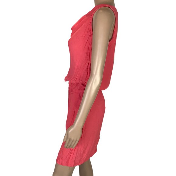 Next Ladies Pink Cowl Neck Dress Size 8 Sleeveless Elastic Waist Summer Holiday - Picture 2 of 11